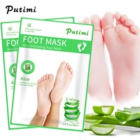 putimi 30packs aloe exfoliating foot masks pedicure socks exfoliation for feet mask remove dead skin heels foot peeling mask