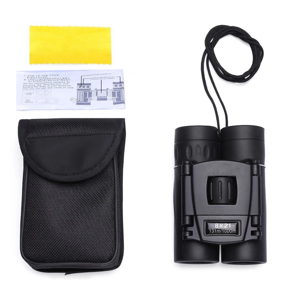 

8x21 Long Range Compact Zoom Binoculars 1000m Foldable Mini BAK4 FMC Optics Telescope Hunting Sports Camping