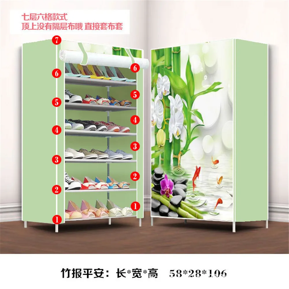 

Новый простой Однорядный нетканый шкаф для обуви 9,8 мм, стальная труба, общежитие, экономичная стойка для обуви, обувной шкаф