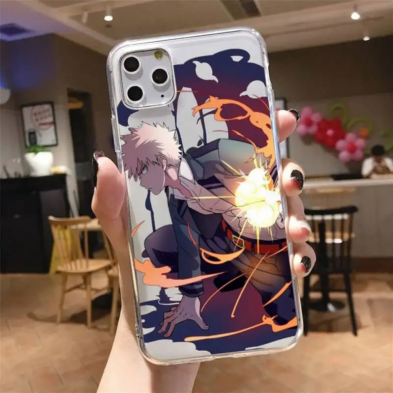 

My Hero Academia Anime Phone Case Transparent for iPhone 6 7 8 11 12 s mini pro X XS XR MAX Plus cover funda shell