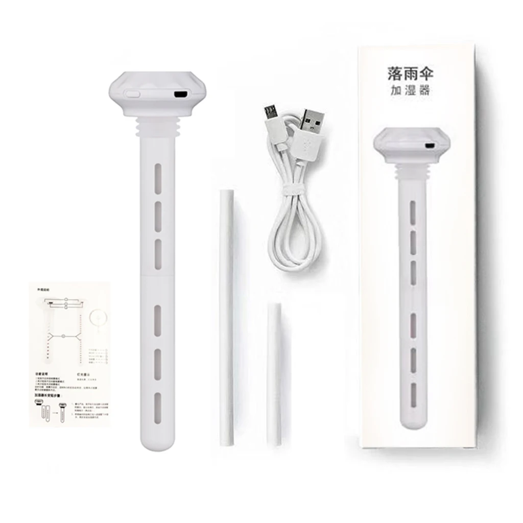 

2Pcs USB Air Humidifier In-bottle Mist Maker Stick LED Light For Home Office