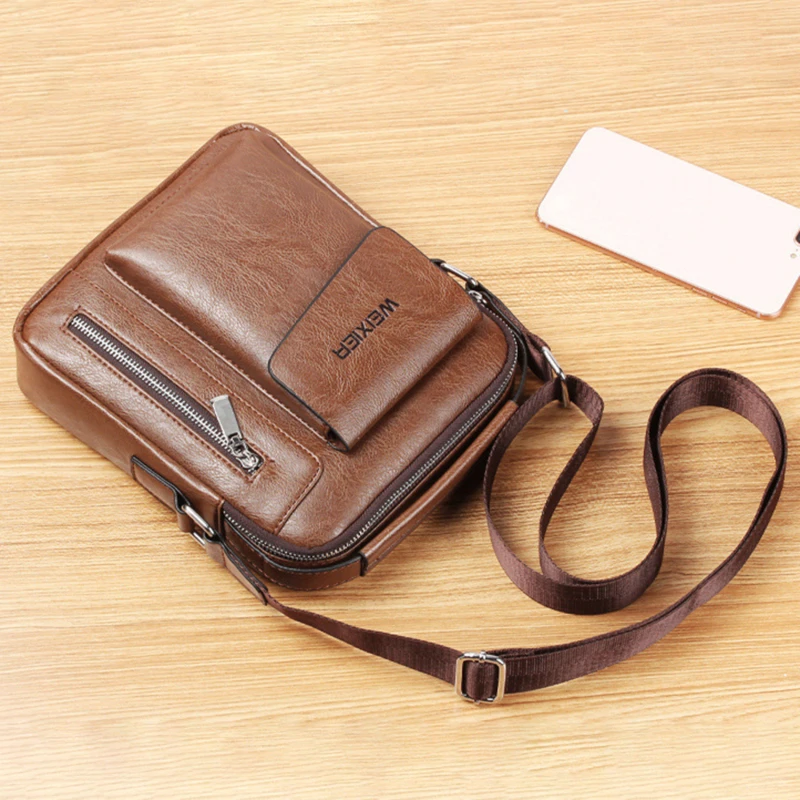 

2021 Men Shoulder Bag Vintage Crossbody Bags High Quality Male Bag PU Leather Handbag Capacity Men Messenger Bags Tote Bag