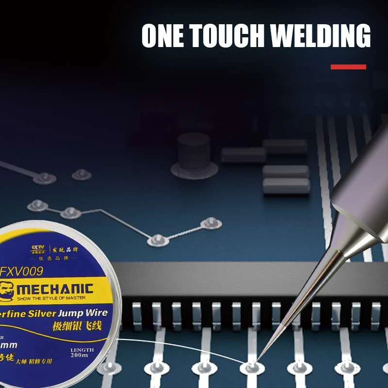 Серебряный скакающий провод 0 009 мм соединительный для печатной платы пайки