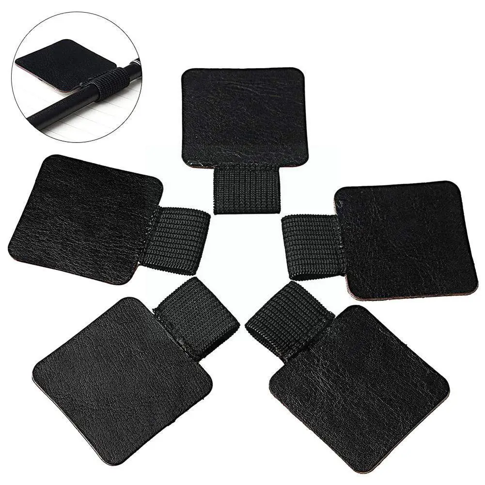 

Square Self-adhesive Leather Pen Holder Notebook Pen Diary Holder Ring Suitable Holder Leather Elastic Notebook Clipboard P Y4f4