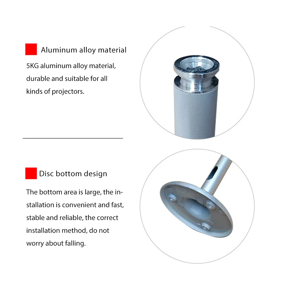 Projector Ceiling Mount 360 Degrees Rotating Wall Mount Bracket Household Aluminum Alloy Universal Projector Hanging Shelf