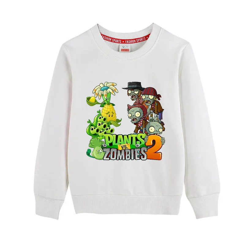 

Children Hooded Hoodies Kids Plants Vs Zombies Cartoon Sweatshirts Cotton Tops Girls Boys Funny Clothes