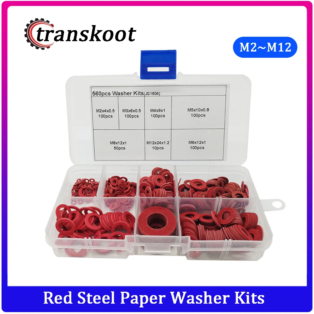 560 шт стальная прокладка изоляционные шайбы красная бумага проставки