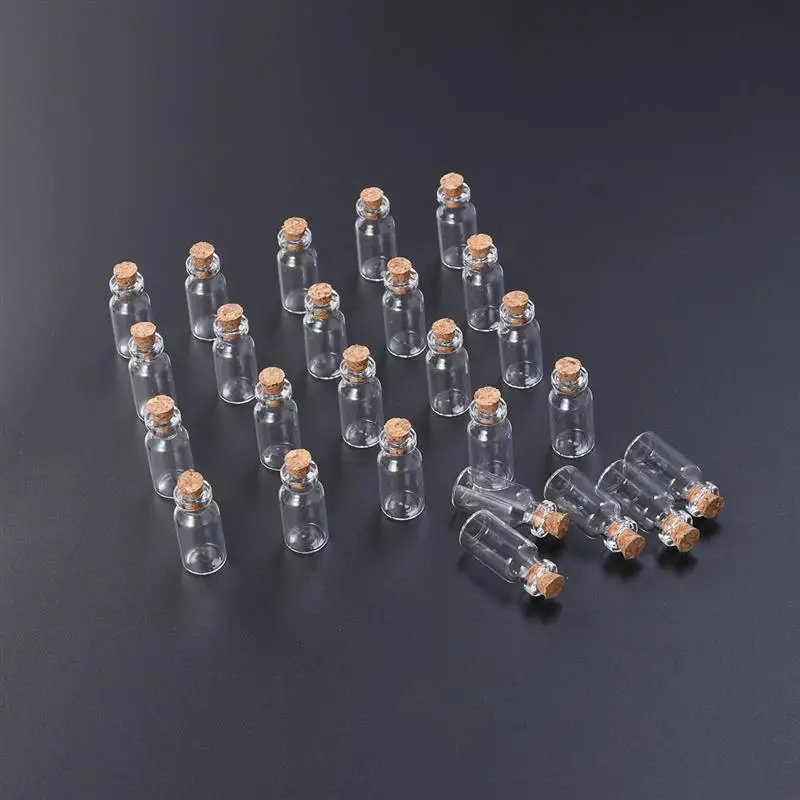 

25 PCS Clear Glass Test Tubes Multi-function Liquid Bath Salt Lotion Storage Containers Tubes with Caps