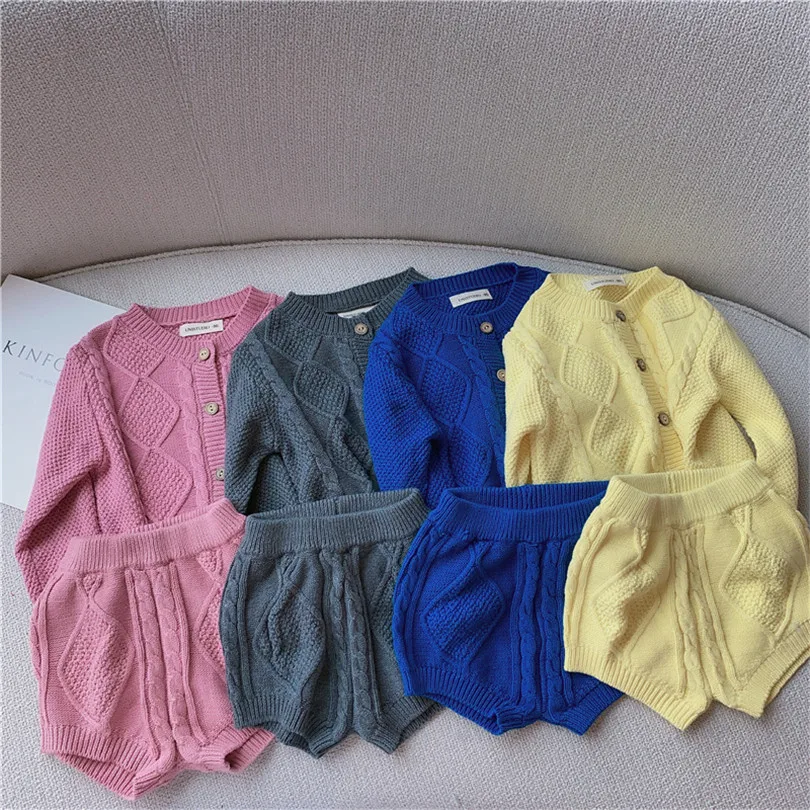 Одежда для маленьких девочек вязаная детская одежда Осенний Детский кардиган