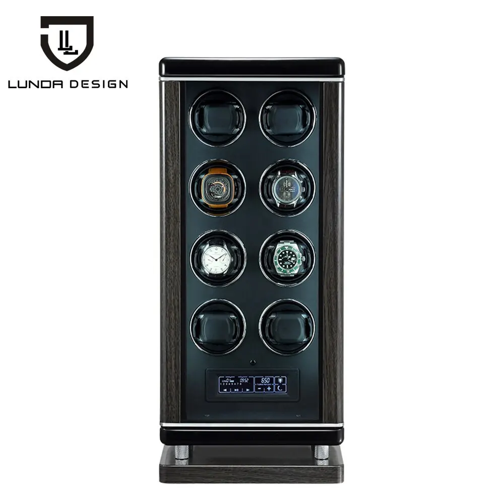 

LUNDA AU/EU/US/UK Automatic Watch Winder Single Head for 8 Watches black Durable FIve Modes Storage Case Box