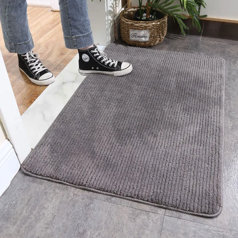 

Thicken Bathroom Mat Rectangle Stripe Entrance Doormat For Living Room Bedroom Non-slip Absorbent Floor Mats Bathroom Products
