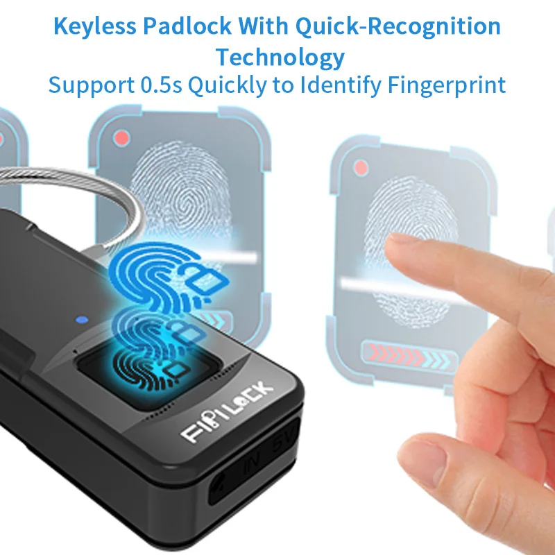 Fipilock Bluetooth блокировка отпечатков пальцев без ключа USB Перезаряжаемый Чехол для