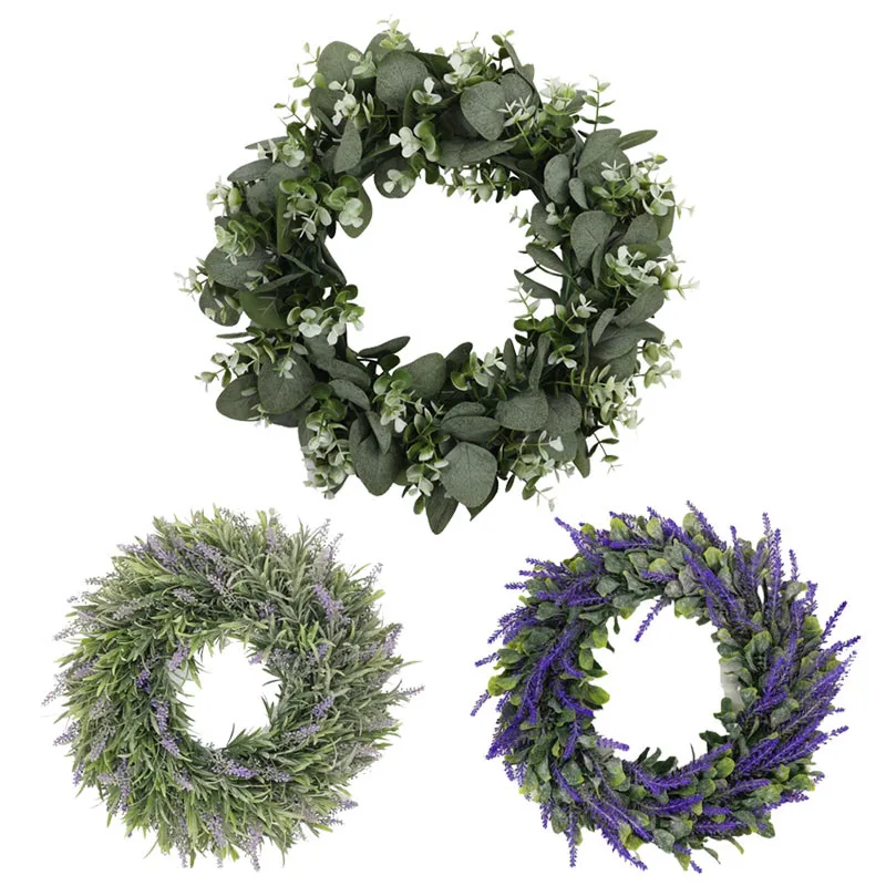 

Eucalyptus Wreath Artificial Plants Bride Garland Wedding Backdrop Wall Arch Decoartion Fake Grass Wreath Christmas Home Decor