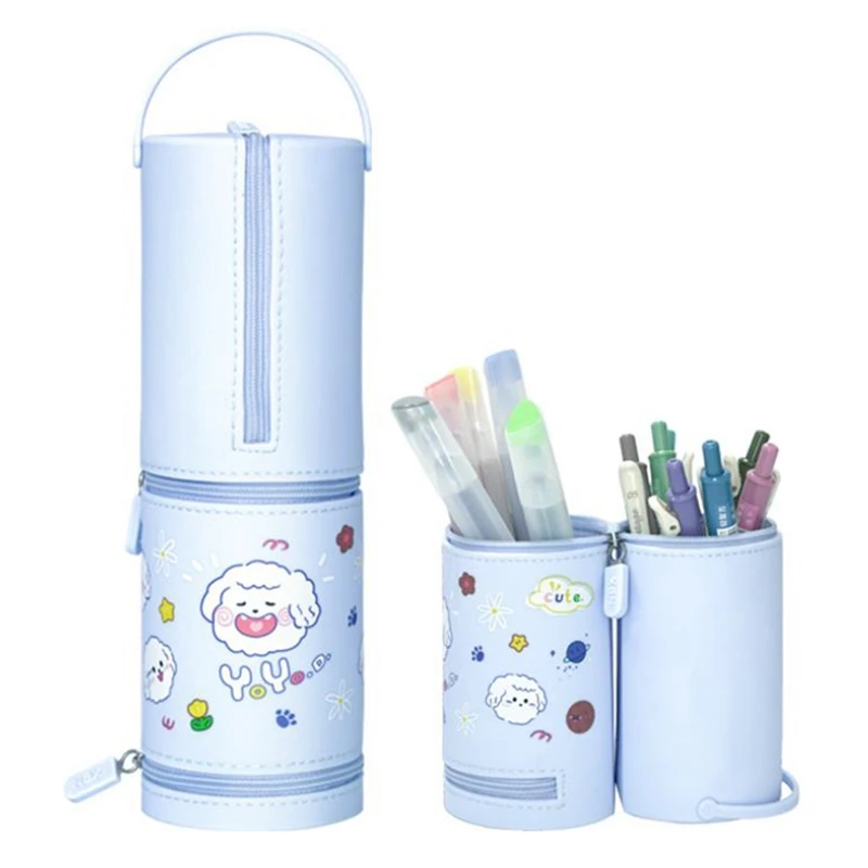 

NBX Stand Up Pencil Case Pen Holder Waterproof Silicone Stationery Box Zipper Pouch Organizer for Kids Students