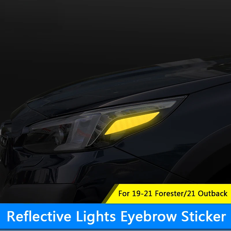 

QHCP Автомобильная фара Светоотражающая наклейка для бровей фары Накладка для бровей для Subaru Forester 19-21 Outback 2021 внешние аксессуары