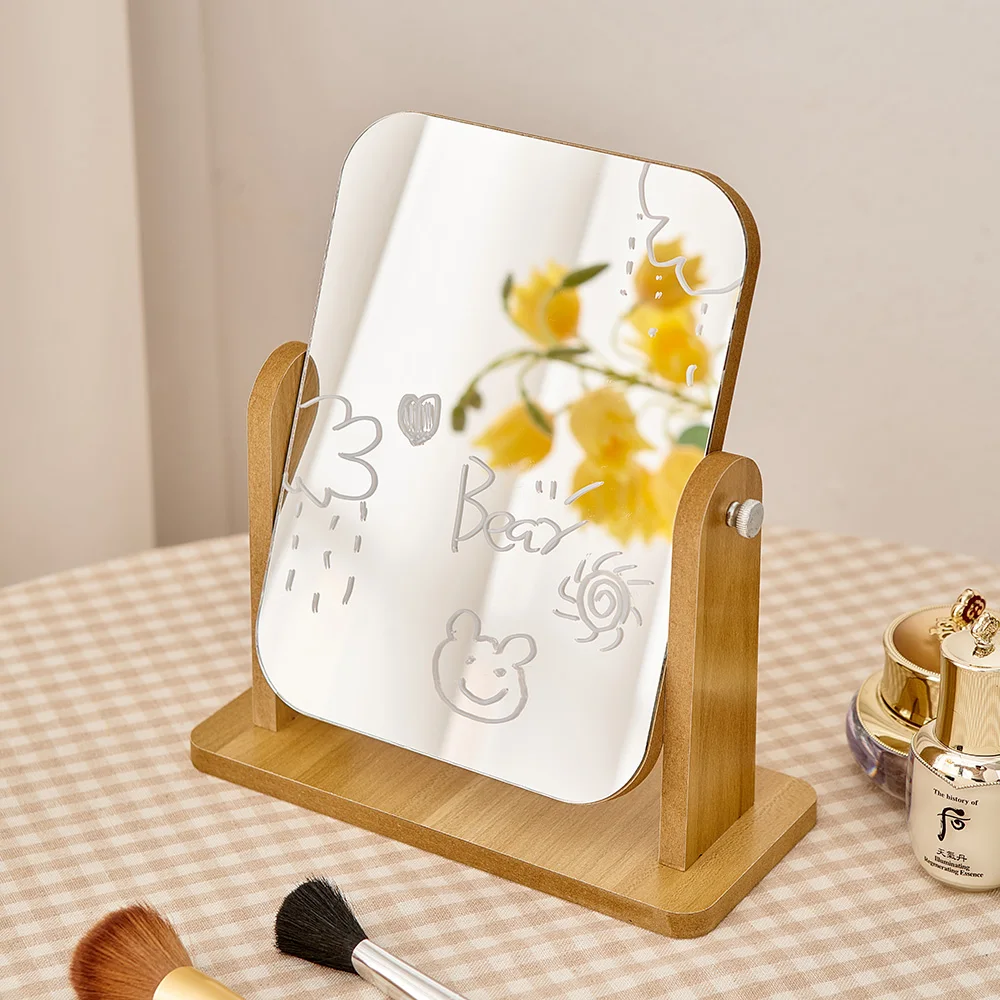 

Деревянная рамка, зеркало для макияжа, декоративное зеркало, косметический инструмент для красоты, настенные декоративные зеркала для спал...