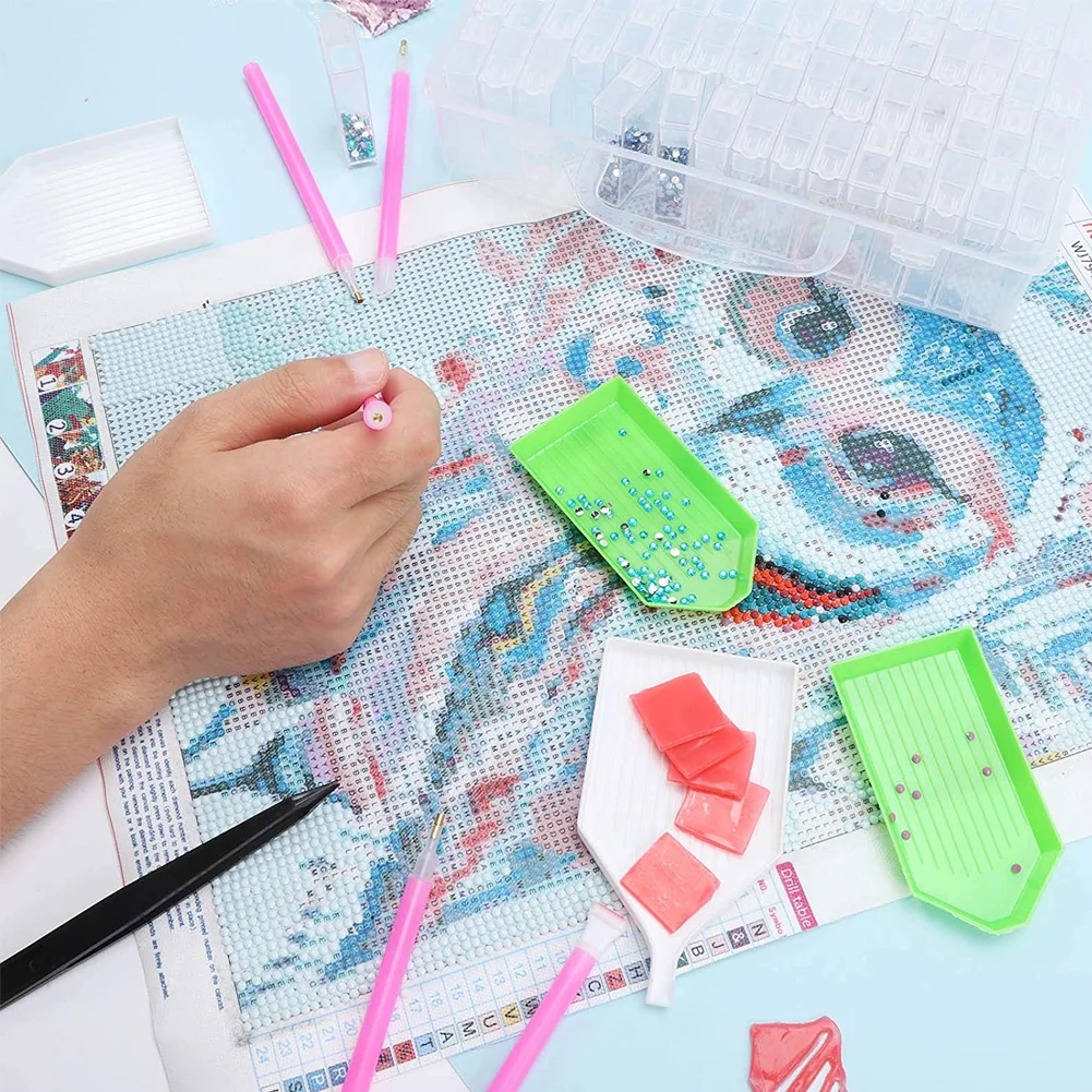 Набор аксессуаров для алмазной живописи в том числе мешки хранения клейкие точки