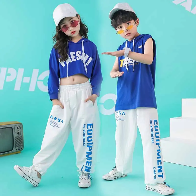 

Children's Party Stage Clothing Short Sleeve Top Pants Kids Ballroom Jazz Dancing Wear Summer Boys Hip Hop Dance Costumes XS1397