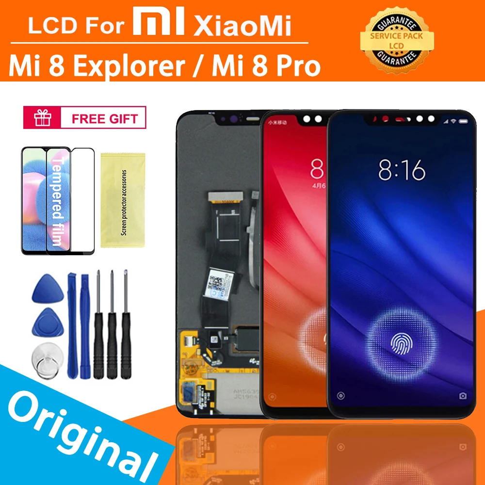 

Original 6.21 '' LCD Display For Xiaomi Mi 8 Pro LCD Touch Screen Digitizer Assembly For Mi 8 Explorer LCD Display 10 Touch