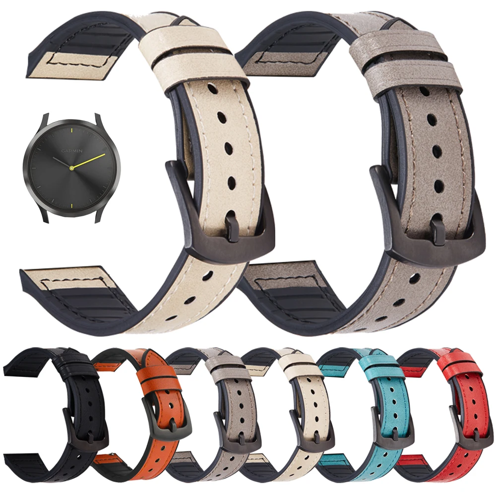 

Ремешок для Garmin Vivoactive 3 4 HR, ремешок для часов Garmin Sq Active Move шнур 2, спортивный кожаный + Силиконовый браслет, ремешок 20 мм 22 мм