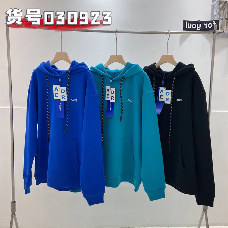 

ADER ERROR Spring and Autumn New Letter Embroidered Hooded Sweater 1:1 High Quality Pure Color Simple Long Sleeve Sweater