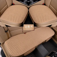 four seasons car seat cover universal auto front rear flax cushion breathable protector mat pad auto accessories