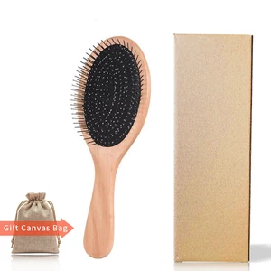 Деревянная расческа для волос, набор расчесок для волос для предотвращения выпадения волос, стальная массаж иглой воздушная подушка, расческа для волос