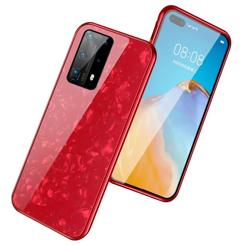 Роскошные Чехлы из закаленного стекла с мраморным рисунком трещин для Huawei P40 Pro Mate