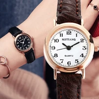 exquisite ladies watches retro small leather belt digital watch wrist clock ladies mini design women watches wristwatch