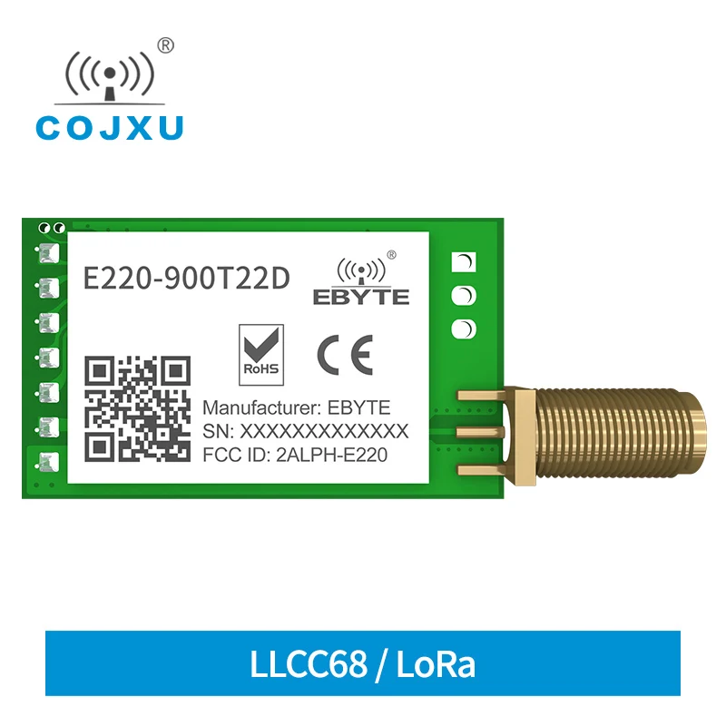 

5 шт. LLCC68 RF LoRa модуль 868 МГц 915 МГц E220-900T22D-V1.2 DIP 22 дБм 5 км большой радиус действия RSSI ISM FSK UART IoT беспроводной трансивер