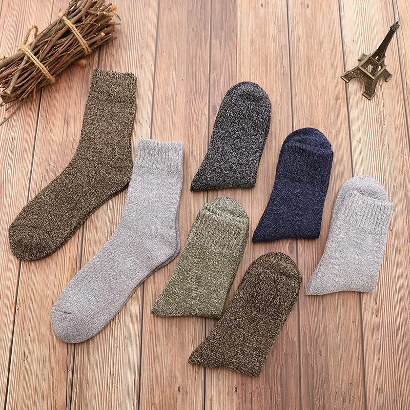 

5 Pair Men Warm Thicken Socks Breathable Stretchy Comfortable Soft for Winter LXH