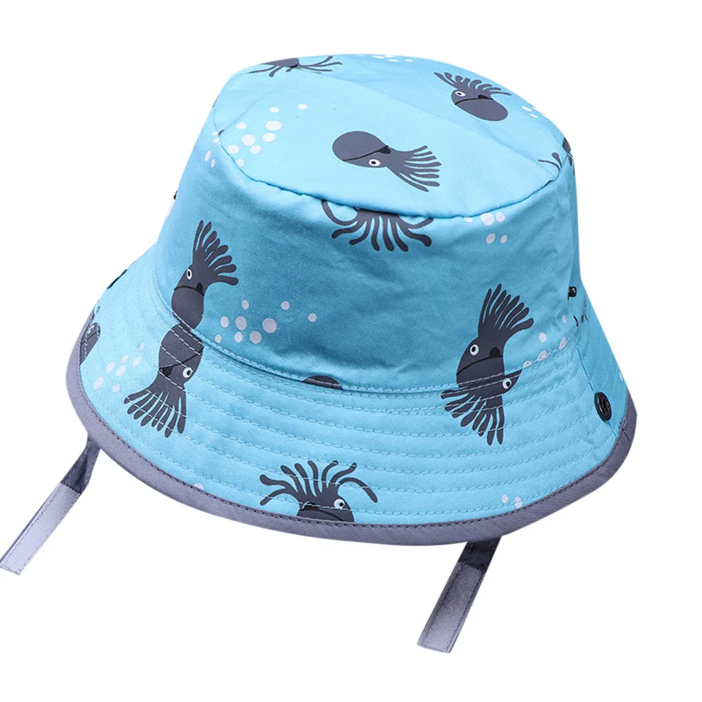 

Baby Boys Girls Hats Bucket Hats Caps Baby Accessories Spring Toddler Kids Cartoon Cotton Printed Reversible Sun Headwear 2021