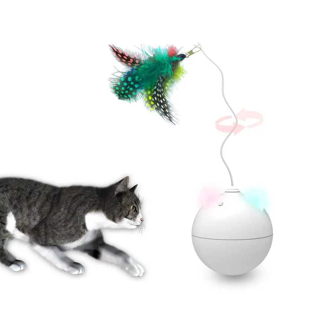 Игрушечный мяч для питомца робот кошка игрушка интерактивный светодиод прокатки