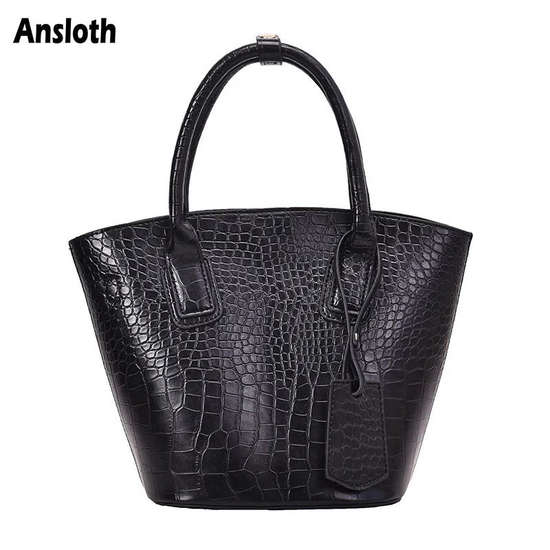 Женские кожаные сумки anlloth большие через плечо из кожи крокодила сумка от