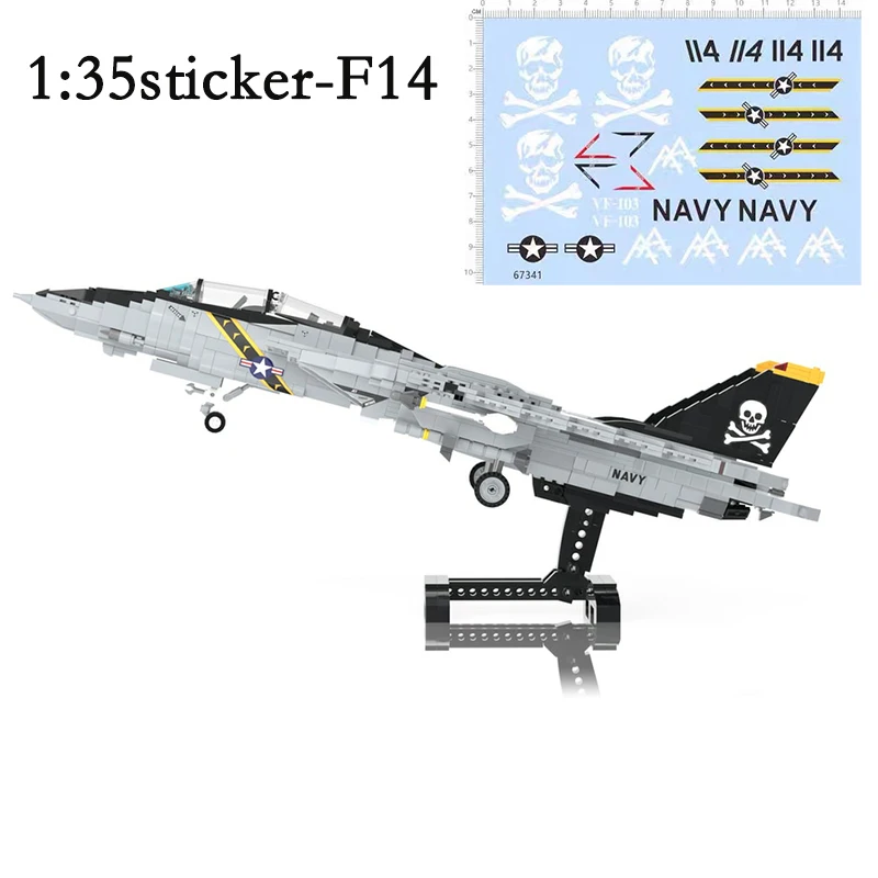 

Наклейки F-14Tomcat креативный строительный блок сверхзвуковой истребитель сборка "сделай сам" Модель Детская игрушка в подарок