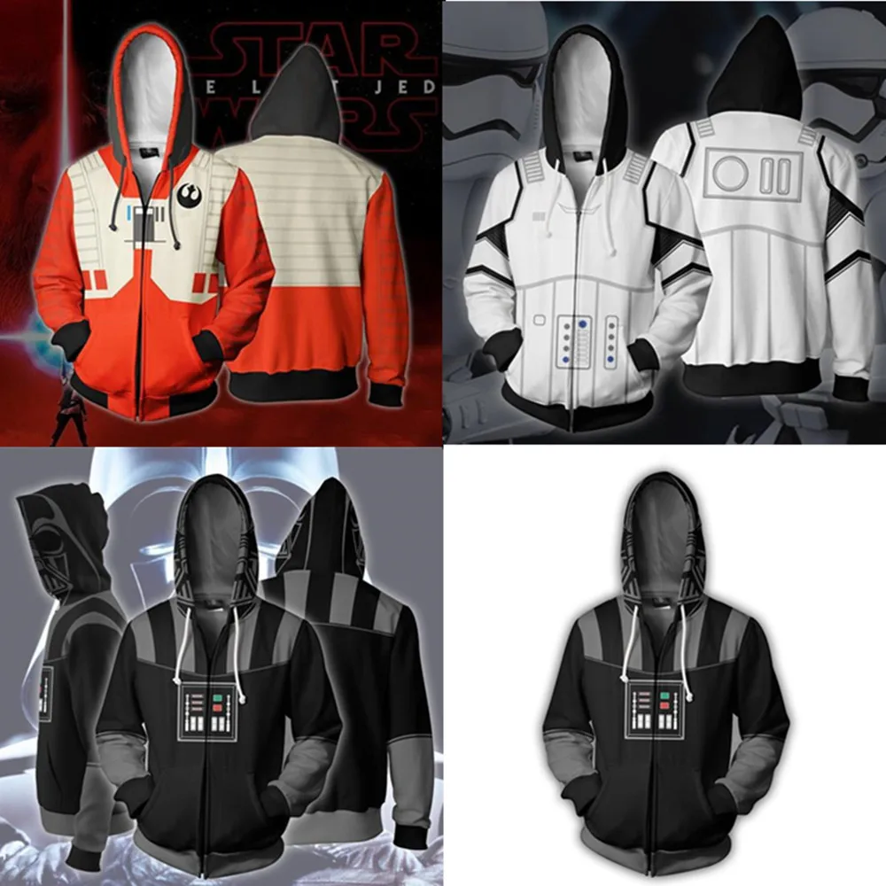 Звездные войны Императорский Штурмовик косплей костюм 3D печатных Дарт худи