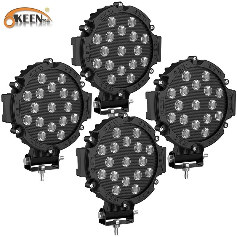 Black Shell OKEEN 4 шт. " светодиодный внедорожный фары направленного света бар 51 Вт круглый точечный БАМПЕР фара противотуманная фара для внедорожника Грузовик Джип внедорожник вездеход - Цвет: Black Shell