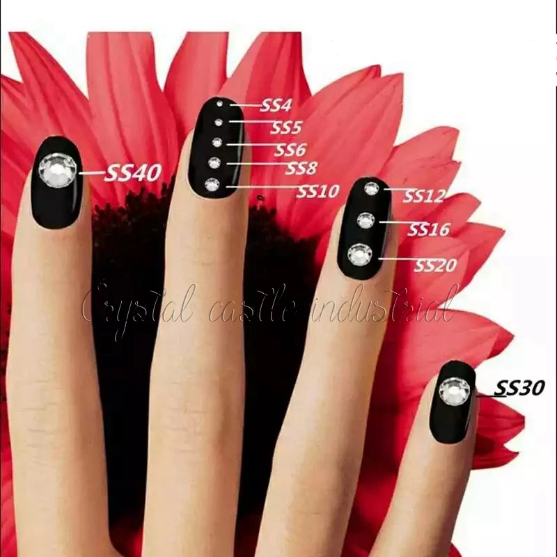 С украшением в виде кристаллов замок блестящие камни 1440 намоток Mix SS6 SS8 SS10 SS12 SS16 SS20