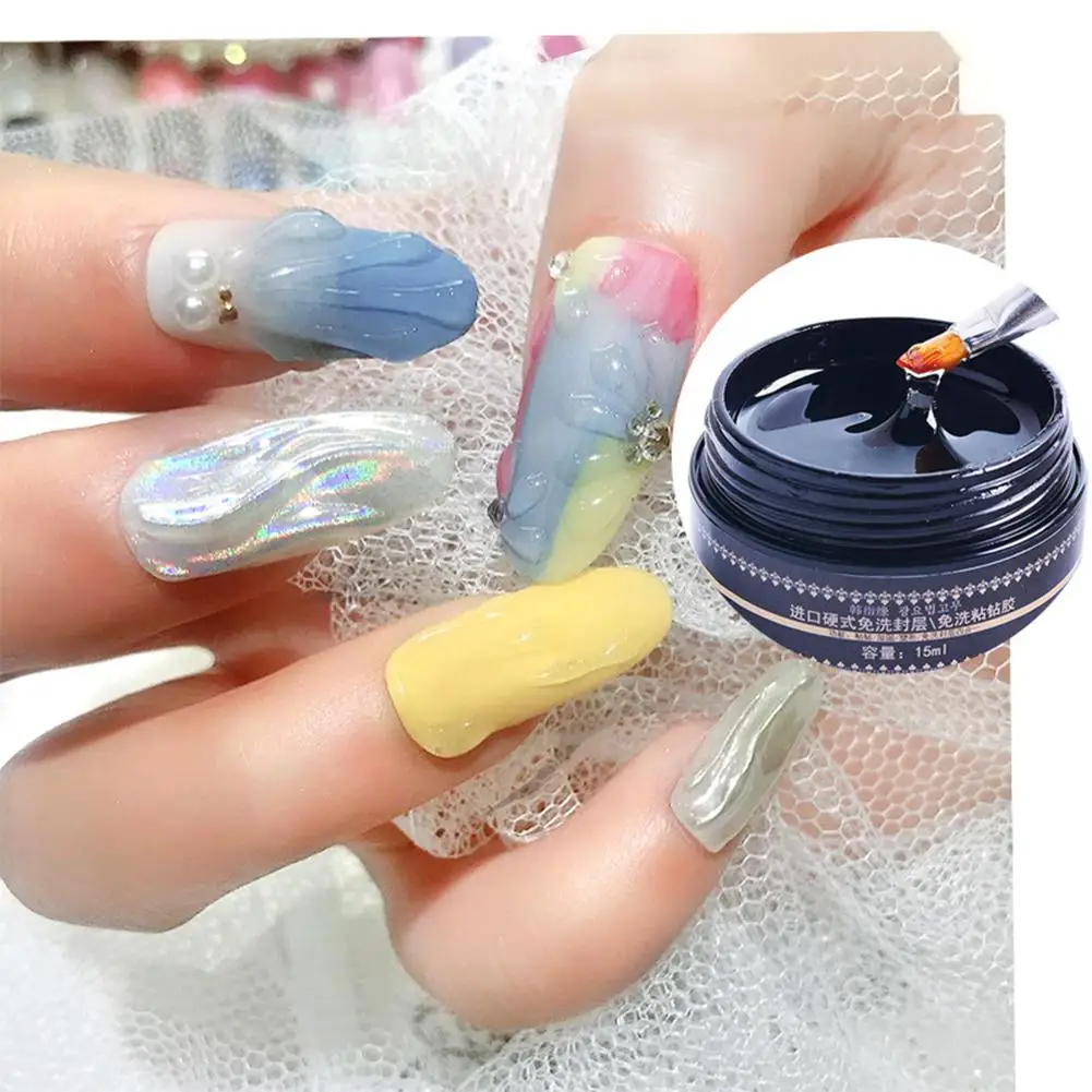 HobbyLane 15 мл быстросохнущий клей для ногтей съемный не стирается основа герметик