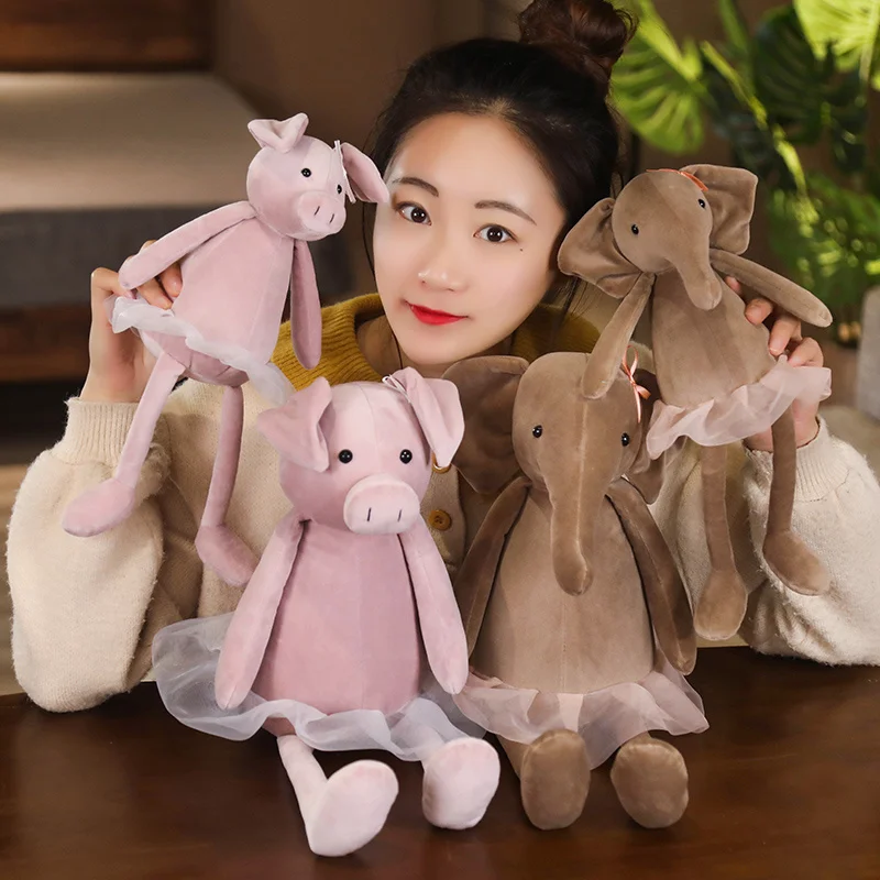

50 см Милая балетная свинка слон плюшевая игрушка мягкая набивная Милая одевающаяся кукла-животное детская подушка на палец для детей подар...
