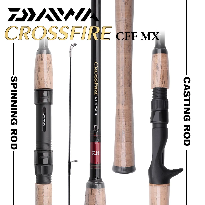 

NEW DAIWA CROSSFIRE MX Spinning/Casting Fishing Rod Carbon Fast Action Lure Rod UL/L/ML/M/MH Power 1.68-2.43m FUJI Guide Ring