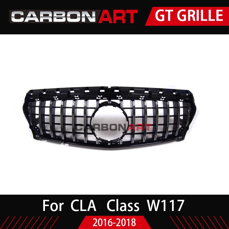 Black(2016-2018) CLA W117 GT стиль решетка для Mercedes передний гриль для CLA класс W117 C117 CLA200 220 CLA260 300 - Цвет: Black(2016-2018)