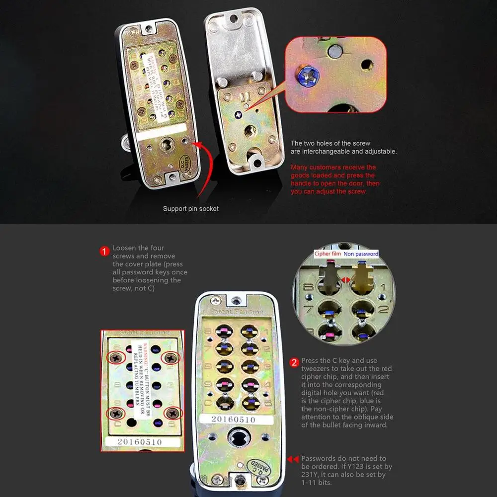 

380B Digital Password Door Lock Mechanical Code Keyless Entry Door Lock Waterproof Generation Password Electronic Lock