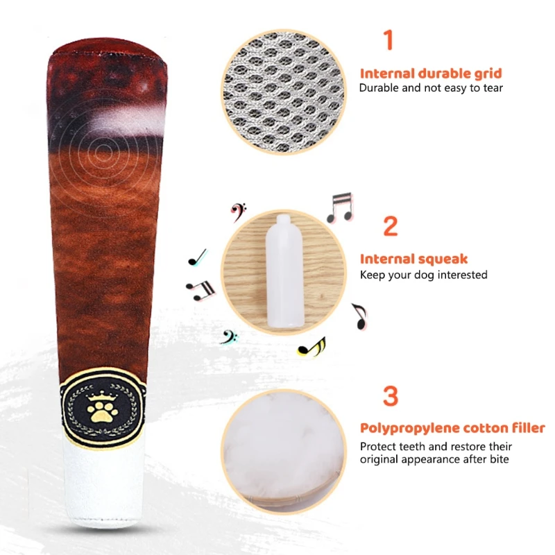 Игрушки для собак пищащий щенок плюшевая игрушка забавная горящая сигара