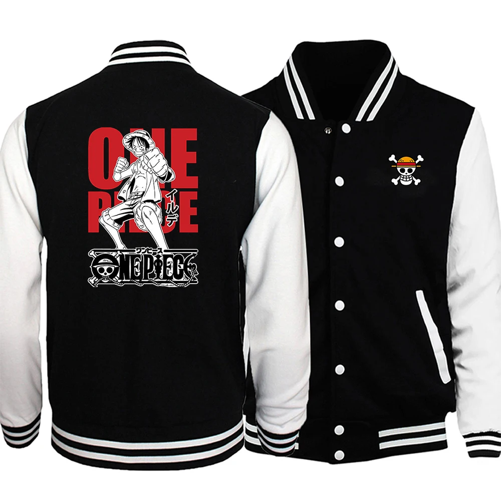 

Anime Baseball Uniform Men Funny One Piece Man Jacket Fashion Casual Coat Harajuku Japanese Streetwear Letter Print Tracksuit