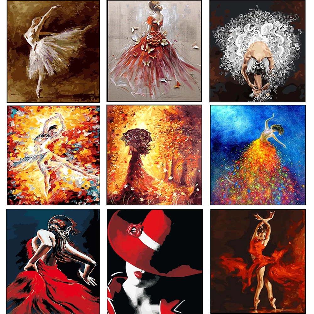 Набор для рисования по номерам на холсте девушка с рамкой|Картины номерам| |