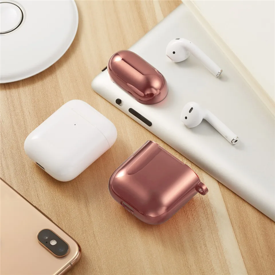 Гальванический защитный чехол для Airpods Жесткий Корпус для наушников оболочка для Apple Airpods 1 2 гальванический защитный чехол