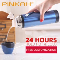 pinkah thermos stainless steel double wall thermal cup bottle travel mug water vacuum cup school home office coffee cup 500ml