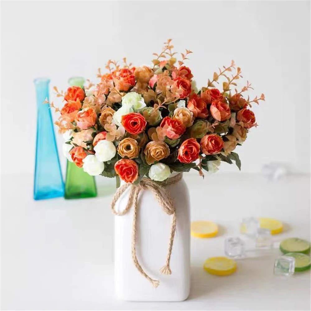 

21 Diamond Rose Home Table Decoration Natural 32CM Silk Fabric Material Gift Small Bunch Of Roses Artificial Flowers NEW
