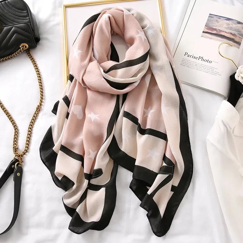 New style Chinese Classic silk autumn and winter lady fashion beach Colour matching foulard shawl women print cotton scarf